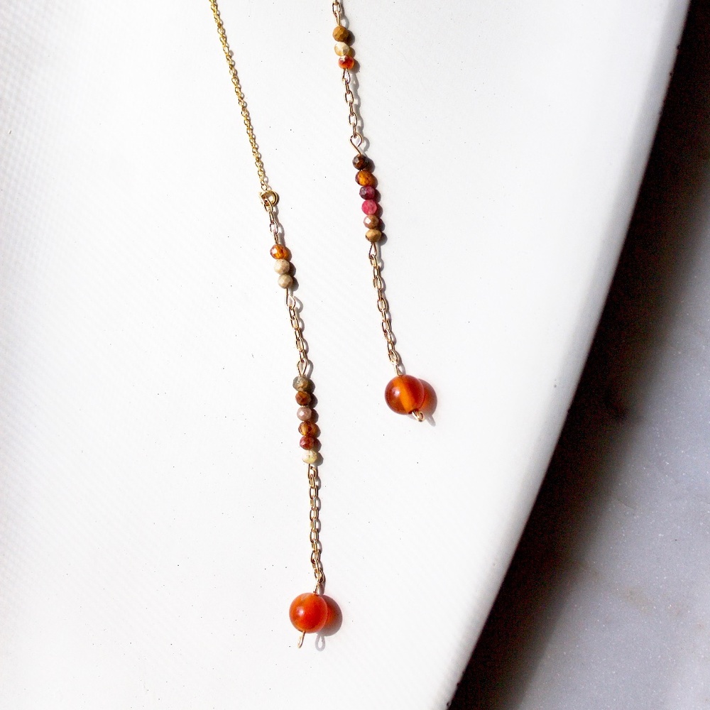 Gold Fill Red Onyx Threaders (Pride Series)